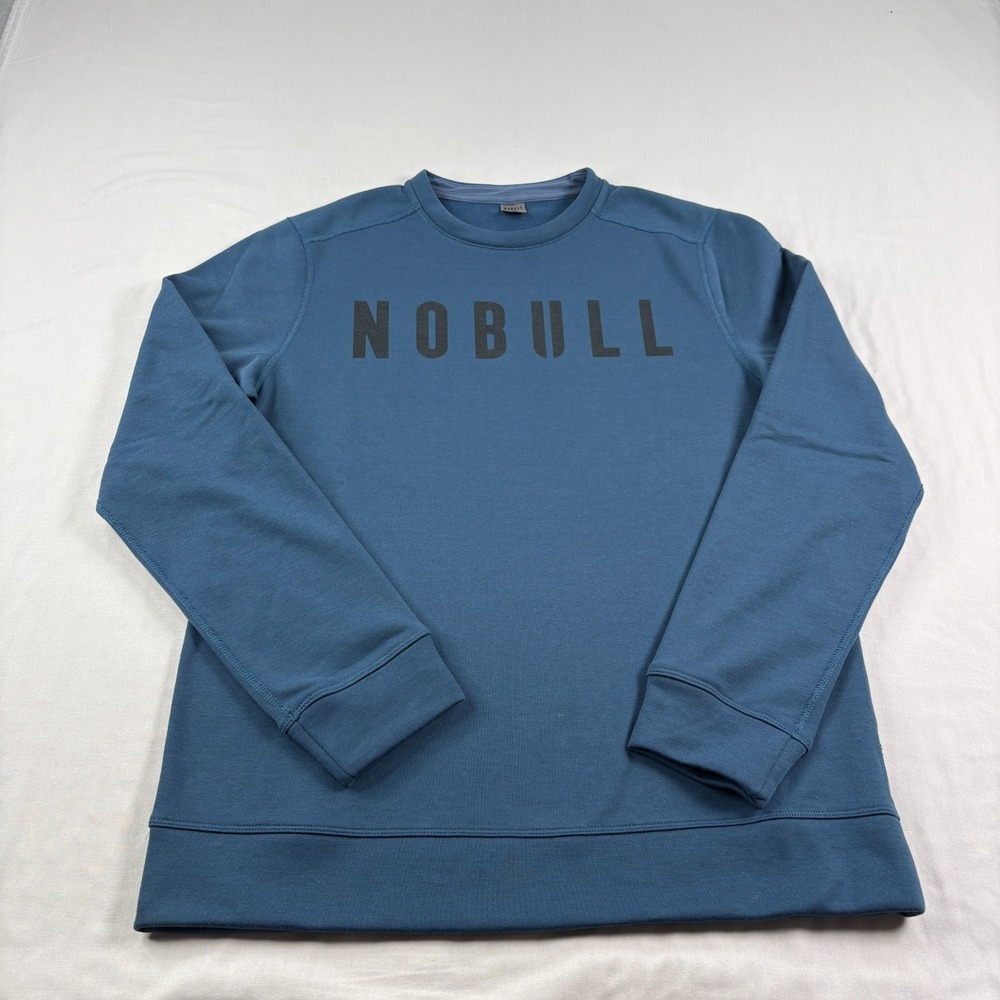 Nobull Sweatshirt Mens Medium Blue Pullover Crew Neck Running Performance Casual
